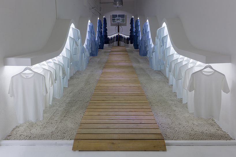 john margaritis weaves wavy high tide installation through miami storefront