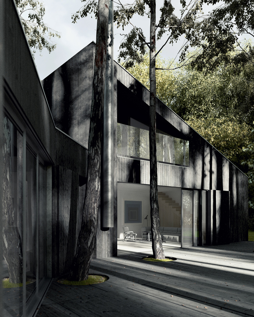 tez architekci WKD black thermowood house poland designboom