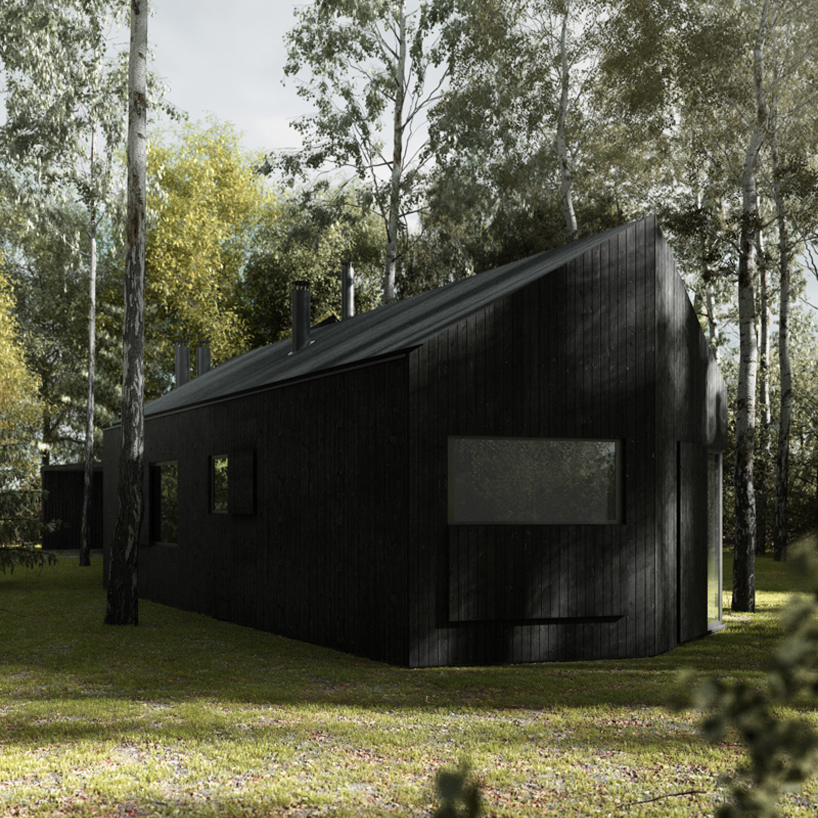 tez architekci WKD black thermowood house poland designboom
