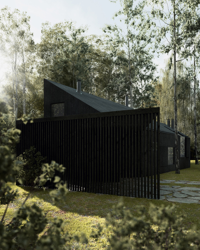 tez architekci WKD black thermowood house poland designboom