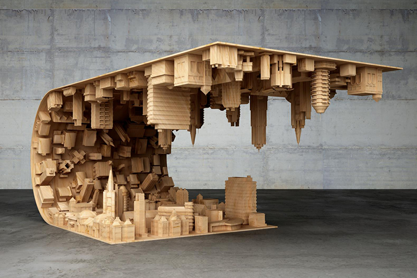 mousarris bends reality with wave city coffee table