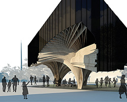 NAAU studio utilizes geography to formulate garden pavilion concept