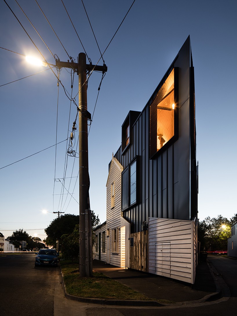 wedge-shaped family home inserted into melbourne neighborhood by OOF! architecture
