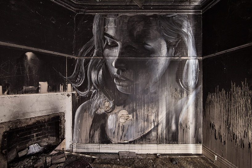 murals of beautiful women haunt wrecked buildings & abandoned homes by RONE #artpeople