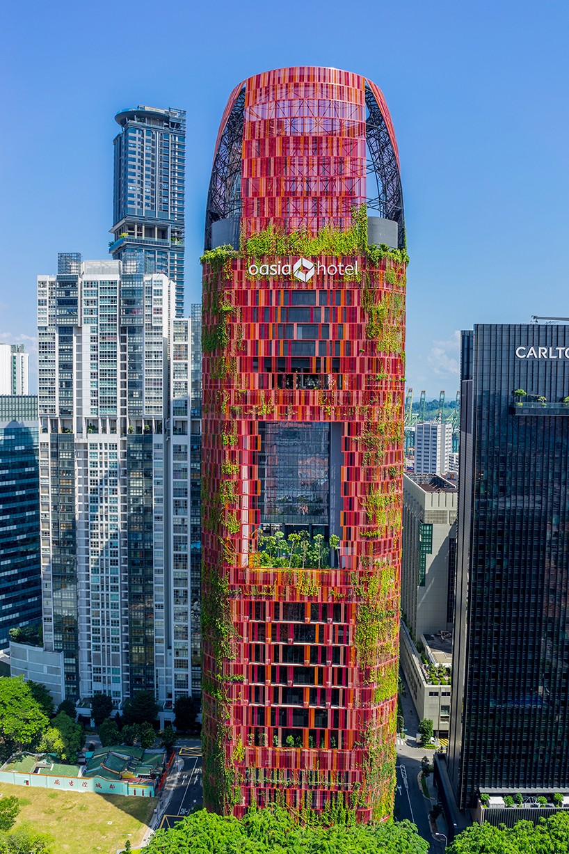 WOHA's oasia hotel conceived as a living green tower in downtown singapore