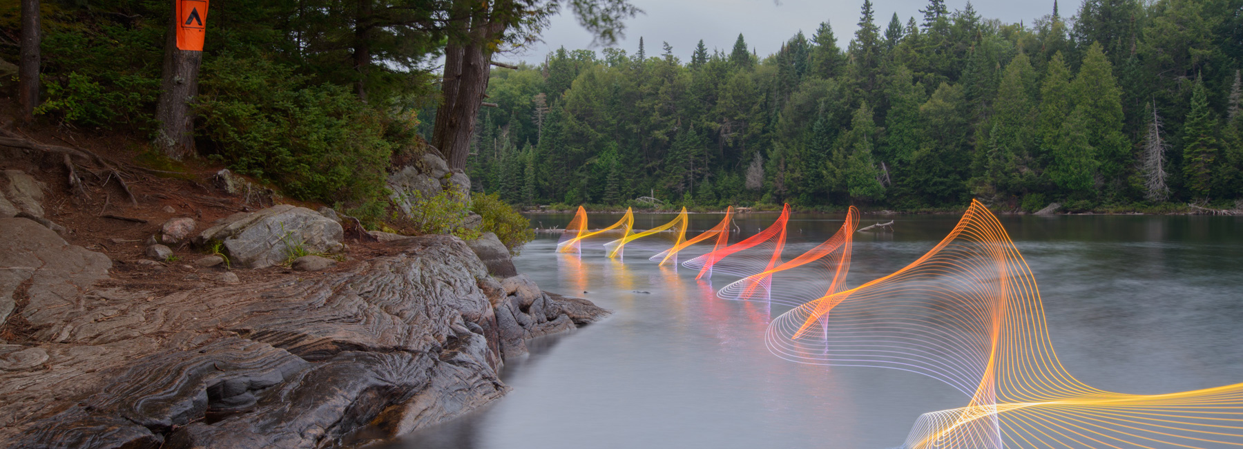 stephen orlando's long exposure LED photos curl through the canadian landscape