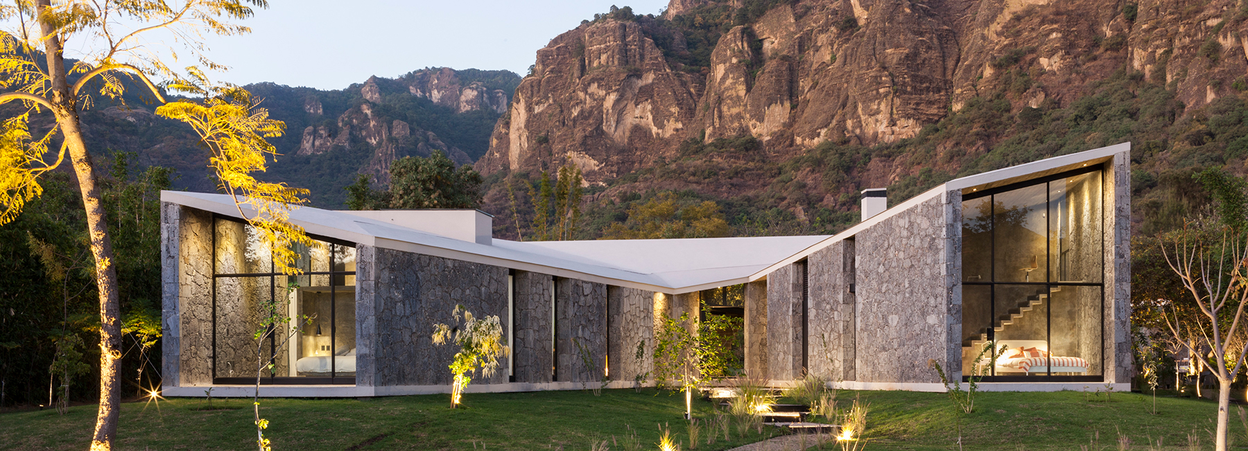 cadaval & solà morales use stone to construct angular house in rural mexico