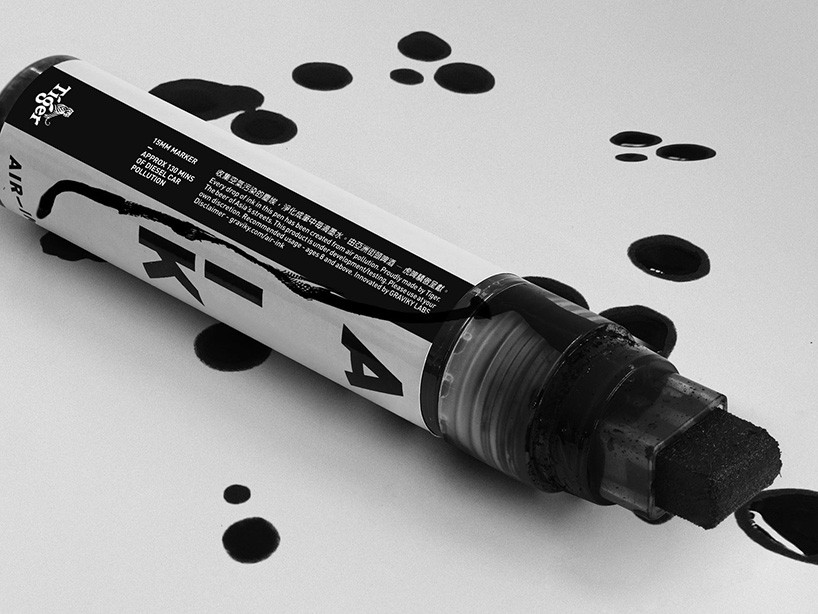 graffiky labs air ink from pollution MIT media labs designboom 02-08-2017