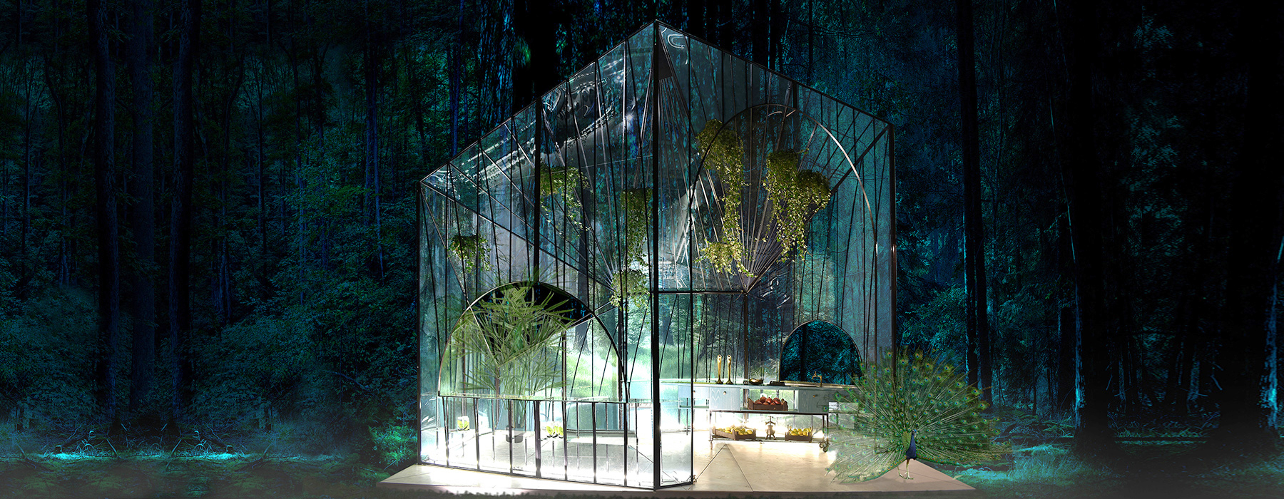 314 architecture studio sculpts bfresh spitiko pavilion as a greenhouse prism
