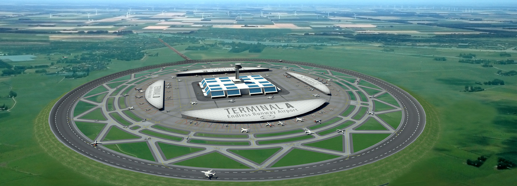circular runway allows planes to take off and land in all directions