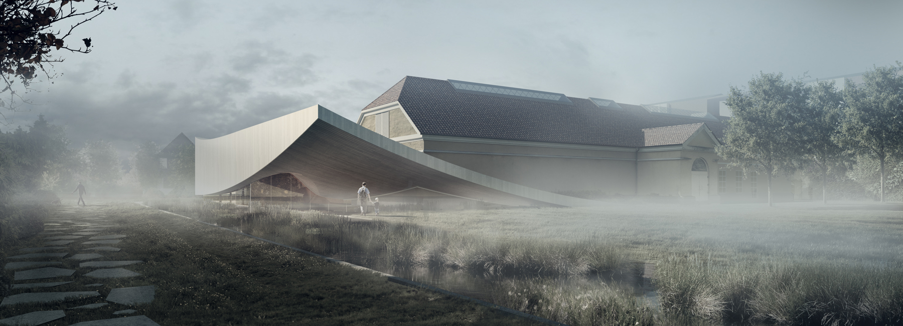 3XN's extension for silkeborg museum in denmark rises from peat landscape