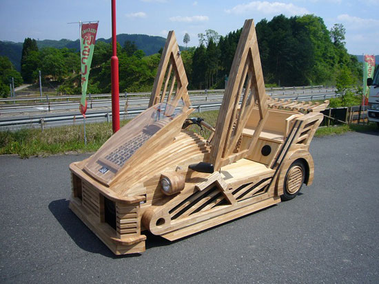 wooden sports car