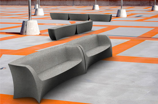 recycled aggregate concrete street furniture by cilicon faytory