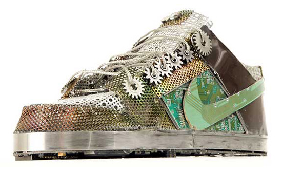 recycled metal sneakers