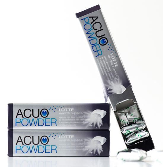 nendo visualizes acuo powder gum packaging