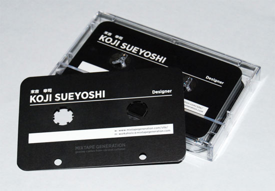 koji sueyoshi : cassette tape business card