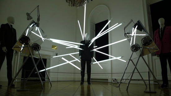 donatella versace and james clar for esquire singular suit show