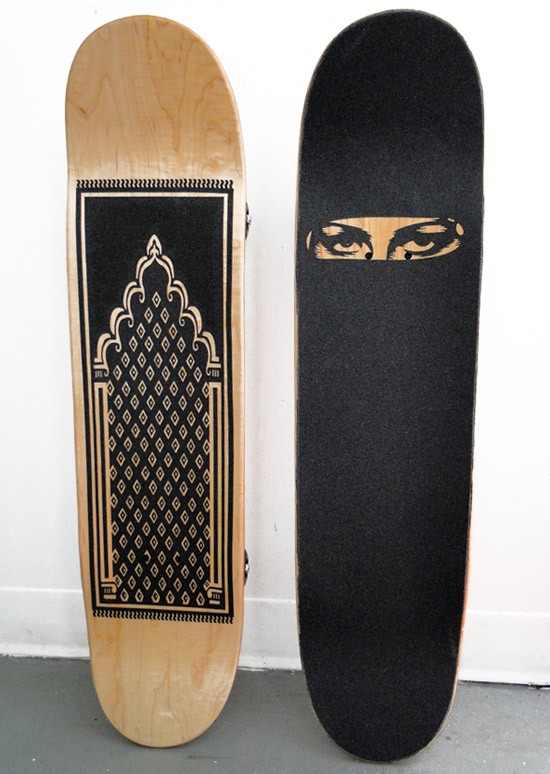 juan james: 'burka board' + 'prayer board'