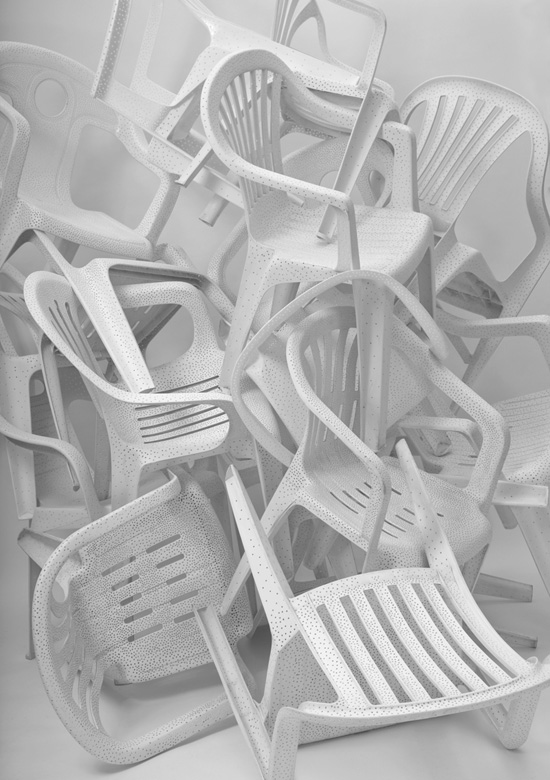 'white billion chairs 33' by tina roeder
