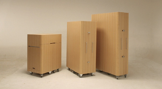 'kenchikukagu' foldable rooms by toshihiko suzuki of atelier OPA