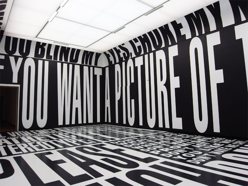 barbara kruger in taking place at the temporary stedelijk