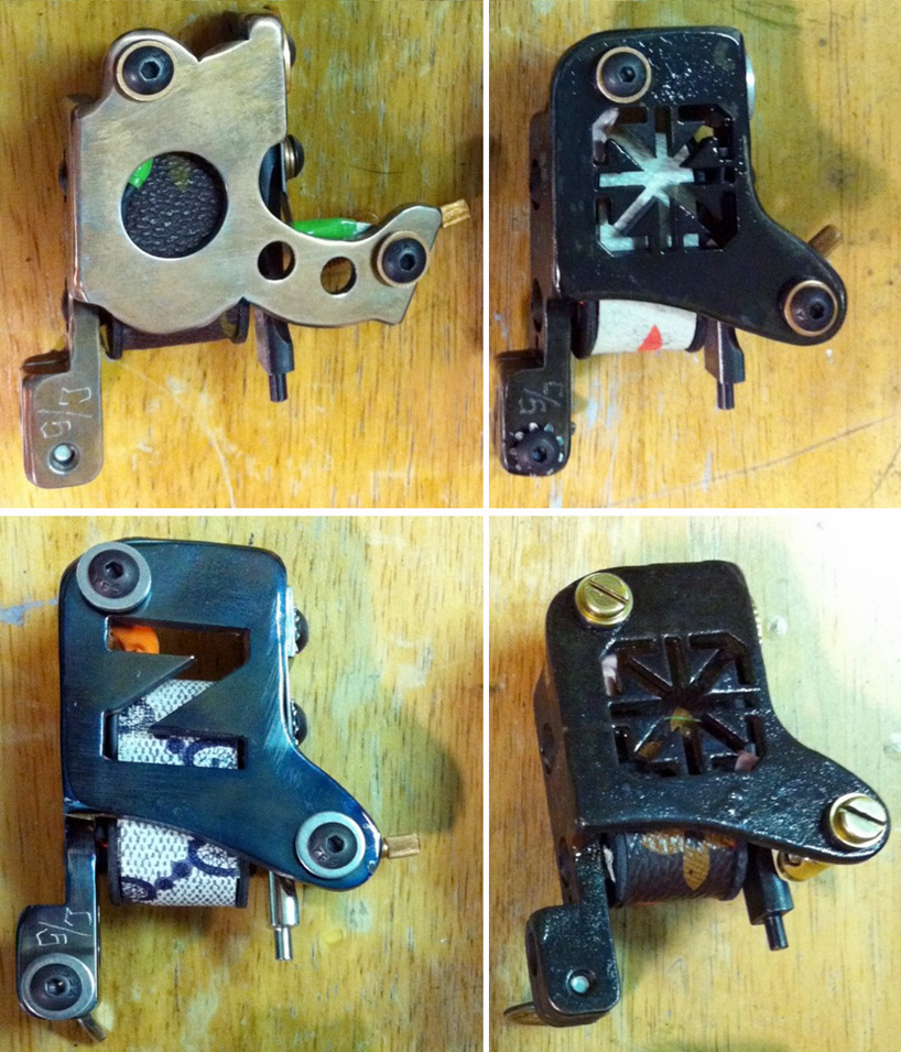 custom tattoo machines by norm at will rise studio in LA