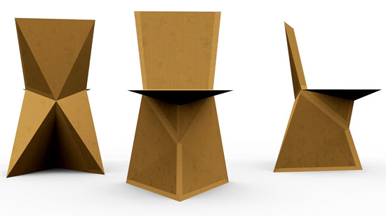 tom de vrieze: 'kraftwerk' cardboard chair