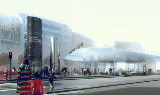 COBE architects and public architects win first prize for norreport train station, copenhagen