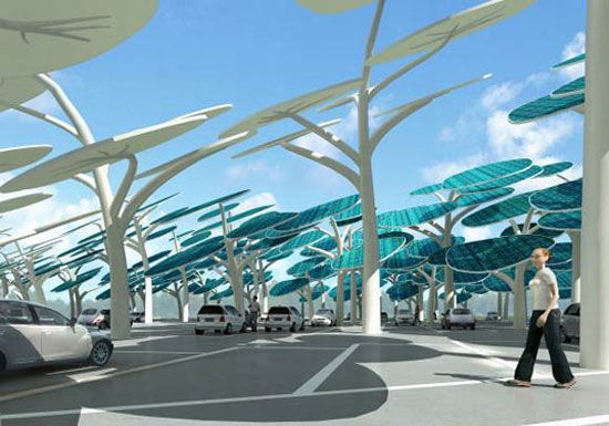 solar forest charging station for electric vehicles