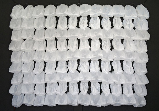 nils voelker: 108 inflatable plastic bags