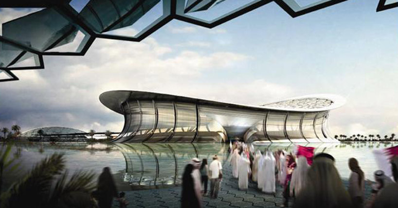 foster + partners: lusail solar powered world cup stadium for qatar 2022
