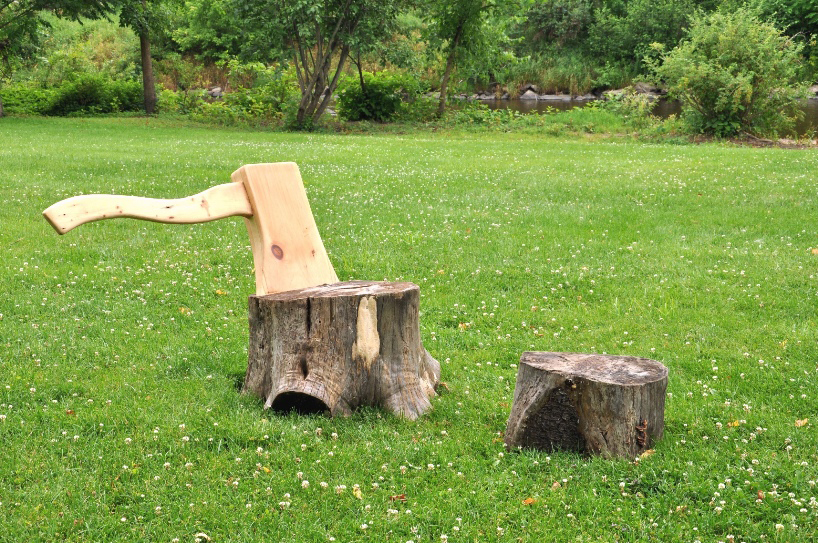 hongtao zhou: two stumps + an axe lounge chair
