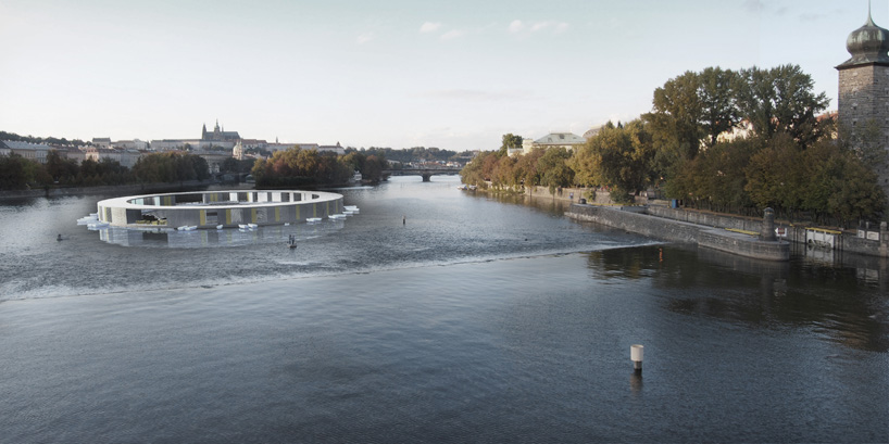 andrea kubna + ondrej lipensky: floating bath on vltava river