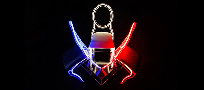 crystal neon baroque chair by julien david halimi
