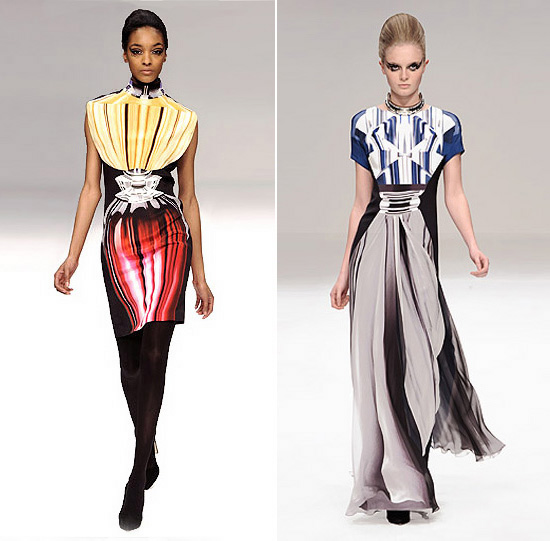 mary katrantzou dresses women in perfume bottle shapes