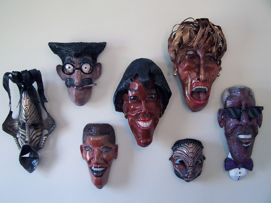 vincent hall: masks made of plastic milk jugs