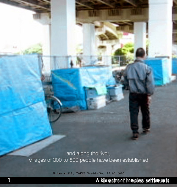 blue tarpaulin houses