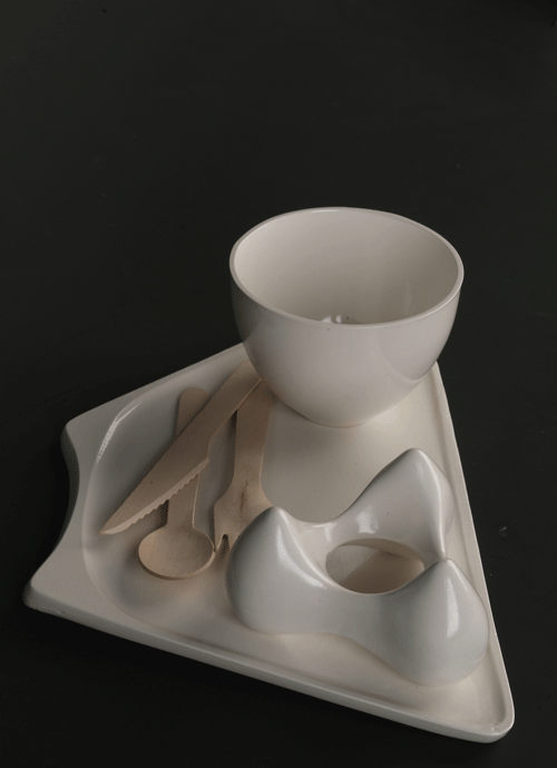 'tri' breakfast ware mingei for mass production | designboom.com