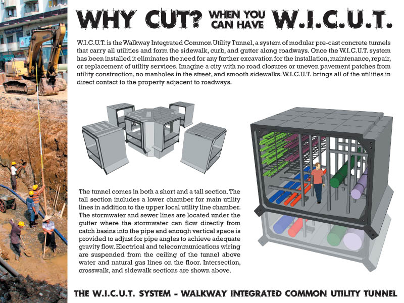 w.i.c.u.t. walkway integrated common utility tunnel