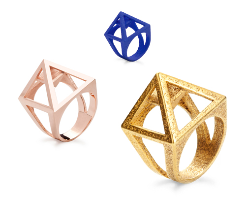 3d printed geometric pyramid ring with a secret