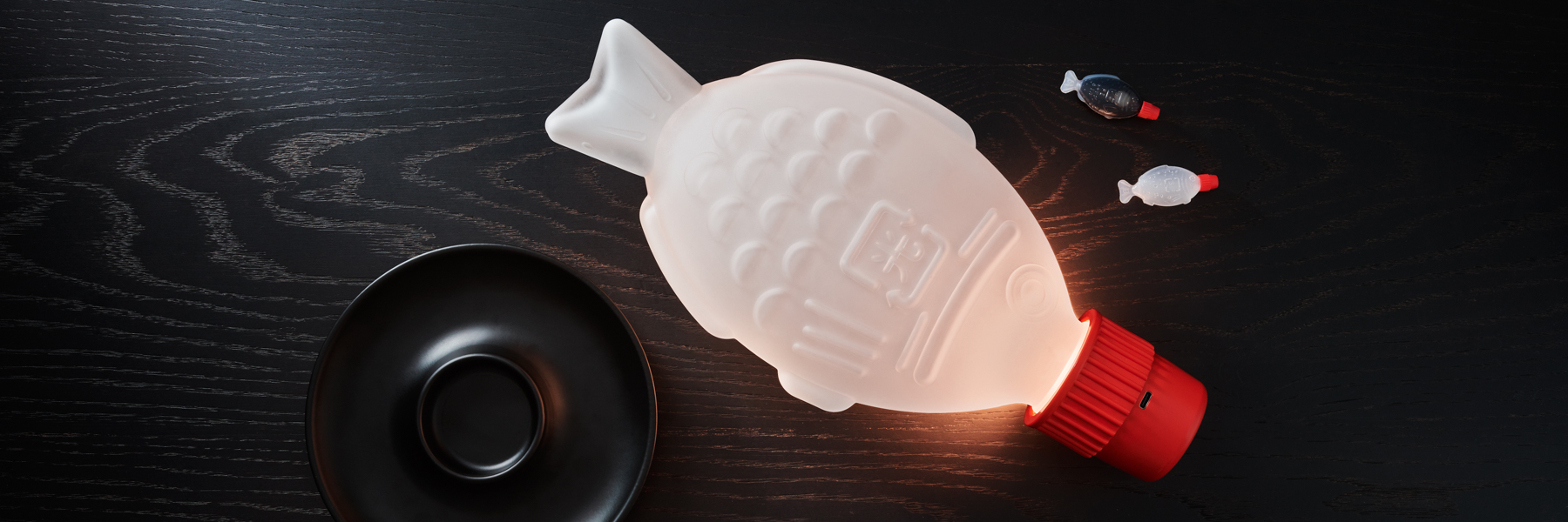 light soy glass table lamp inspired by the iconic sushi soy fish