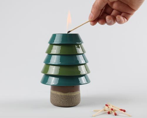 multifunctional festive ceramic set 'x-mas treet' to celebrate the christmas holidays