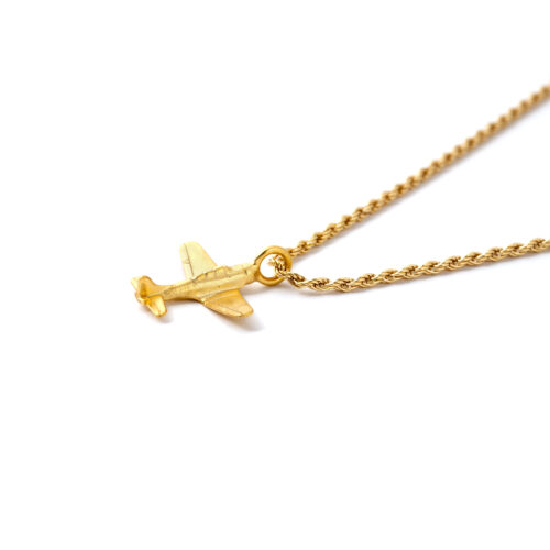 Tomerm gold airplane necklace