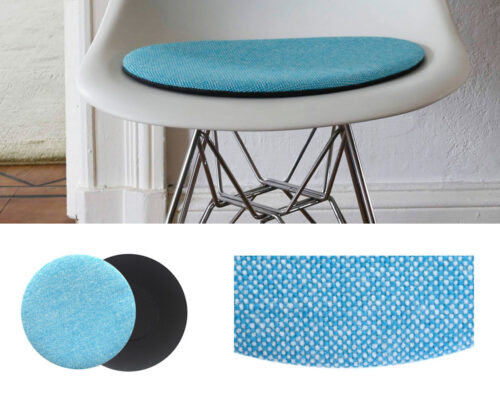 seat pad for chairs. made by DISCUS. Textile: 