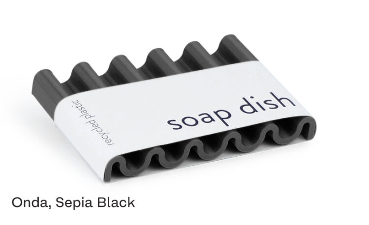 Black wavy stylish soap dish.