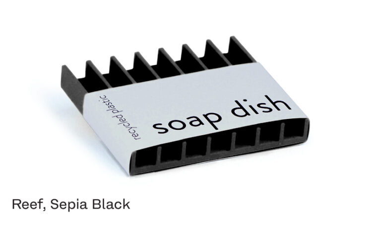 Stylish soap holder in black.