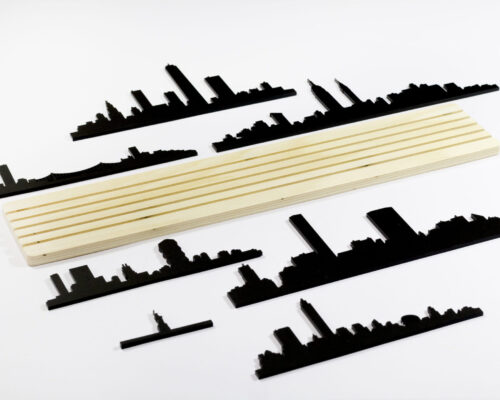 shapes of new york, the silhouette skyline to play and decorate with, in a 3d diorama