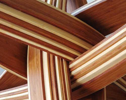 lock coffee table uses flexible bamboo layers