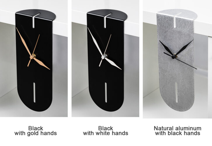 black modern metal clock