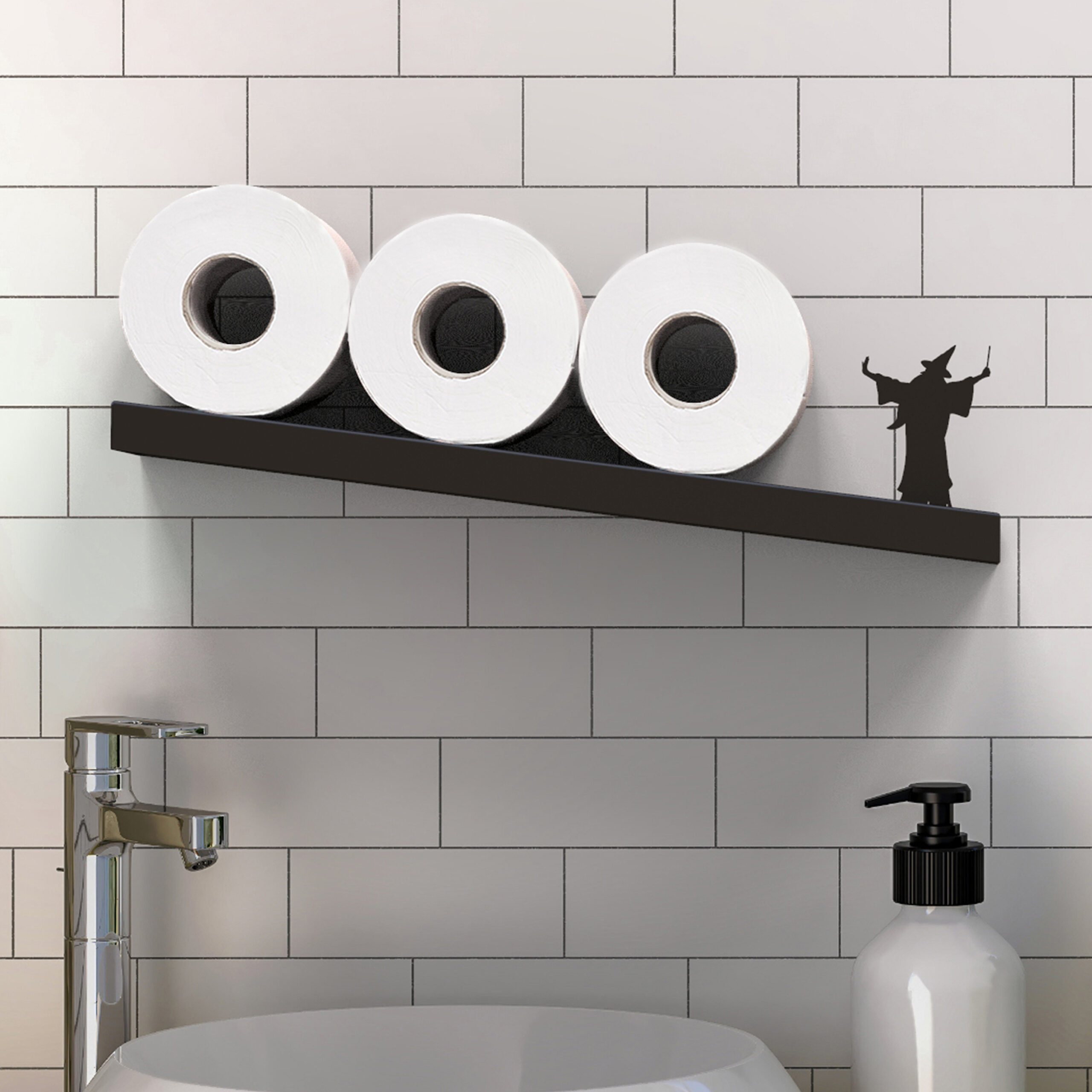 AD197-Merlin toilet paper shelf Merlin the Wizard - Bathroom Shelf